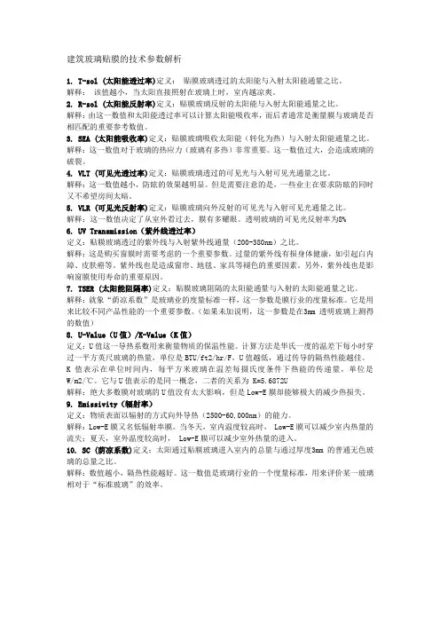 建筑玻璃贴膜的技术参数解析