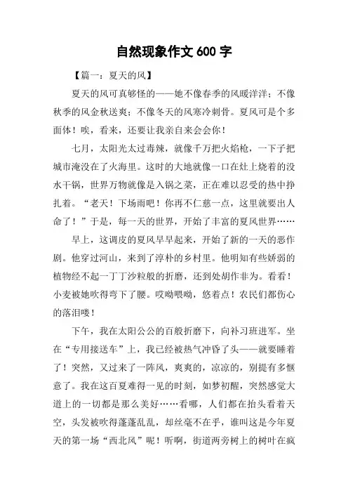 自然现象作文600字