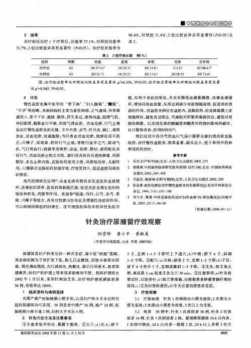 针灸治疗尿潴留疗效观察