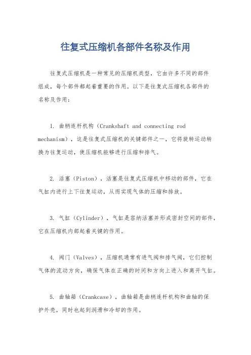 往复式压缩机各部件名称及作用