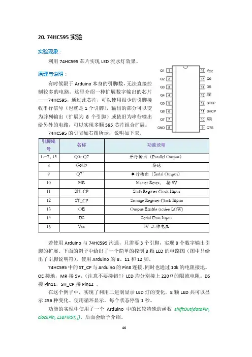 Arduino 学习笔记 _74HC595