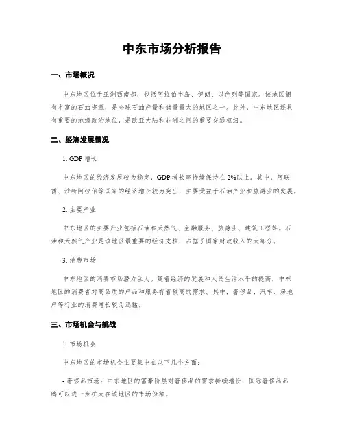 中东市场分析报告