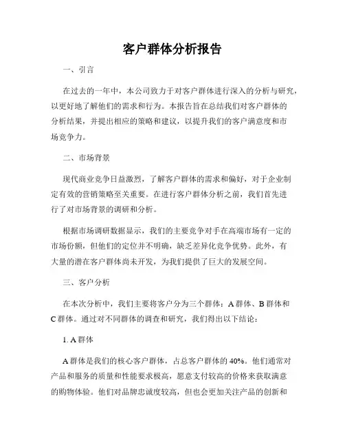 客户群体分析报告