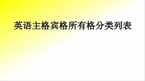 英语主格宾格所有格分类列表