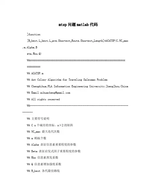 mtsp问题matlab代码