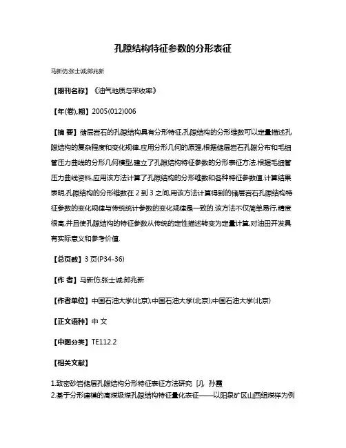 孔隙结构特征参数的分形表征