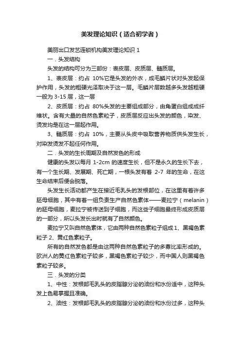 美发理论知识（适合初学者）