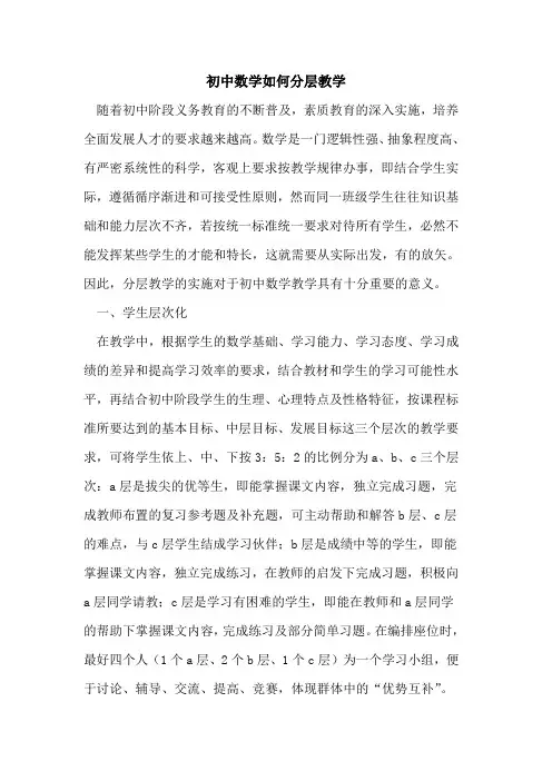 初中数学如何分层教学