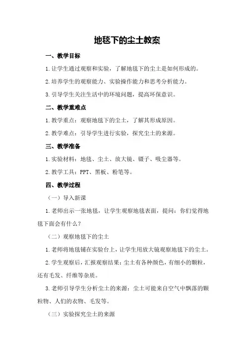 地毯下的尘土教案