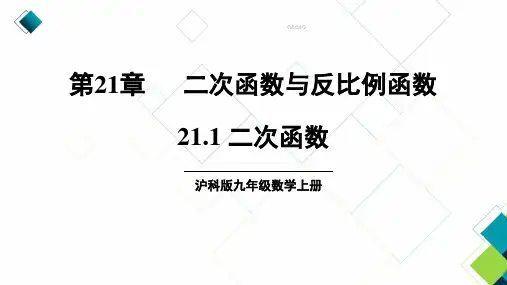 沪科版九上数学21.1 二次函数