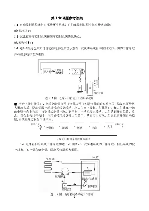 (完整版)自动控制原理第1章习题参考答案