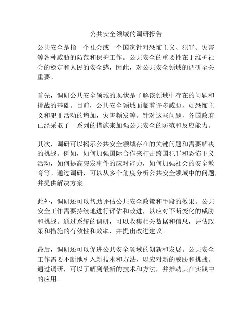 公共安全领域的调研报告