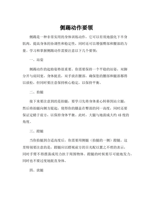 侧踢动作要领