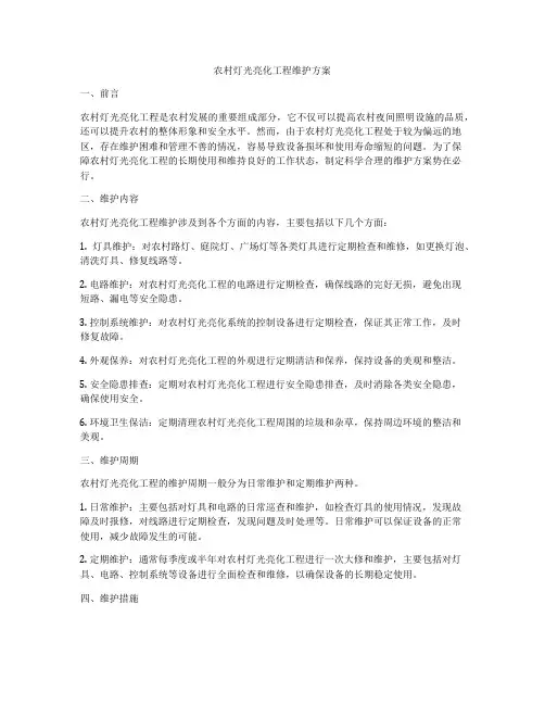 农村灯光亮化工程维护方案