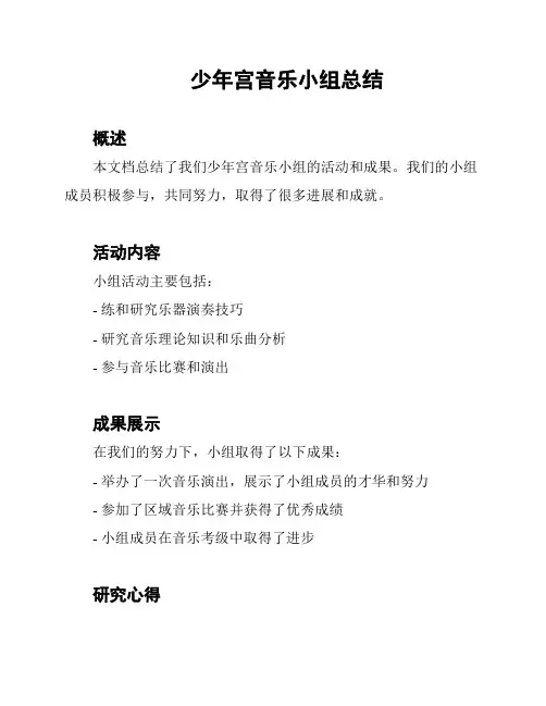 少年宫音乐小组总结