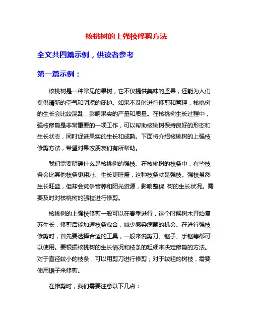 核桃树的上强枝修剪方法