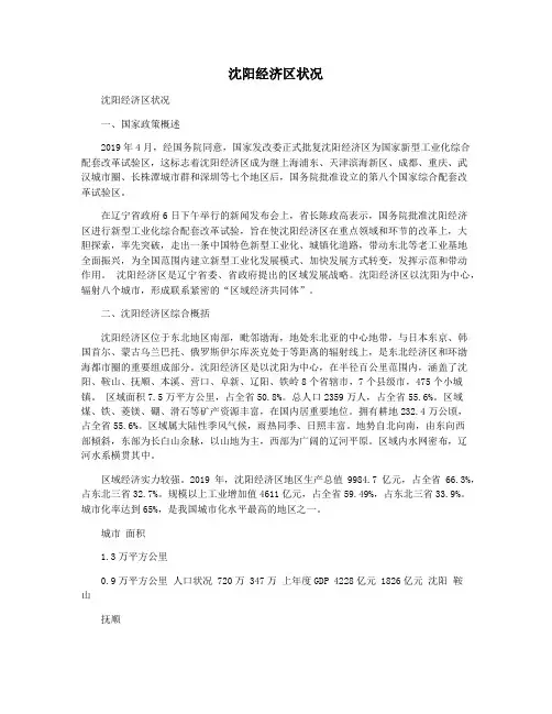 沈阳经济区状况