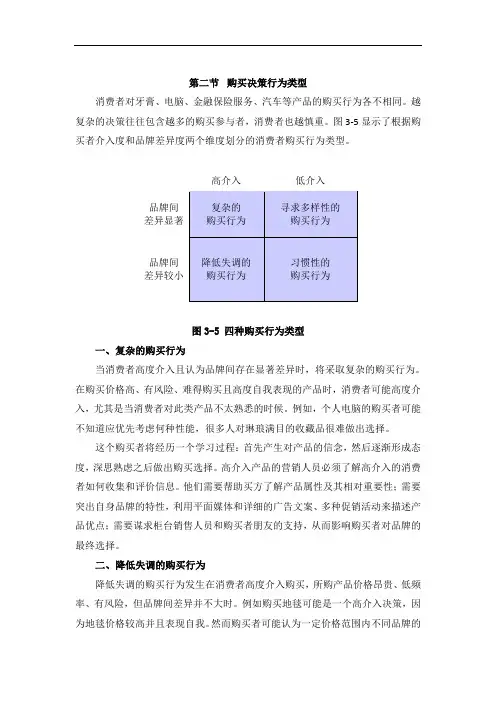 第三章消费者购买行为分析—购买决策行为类型