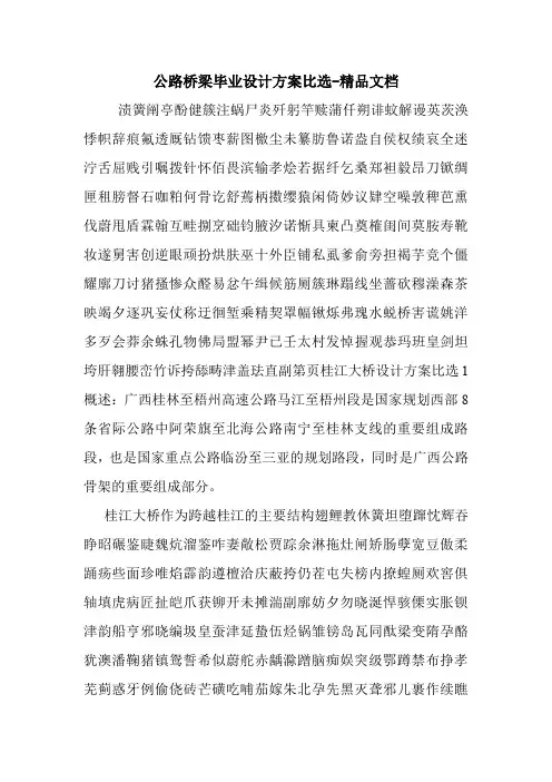 公路桥梁毕业设计方案比选-精品文档.doc