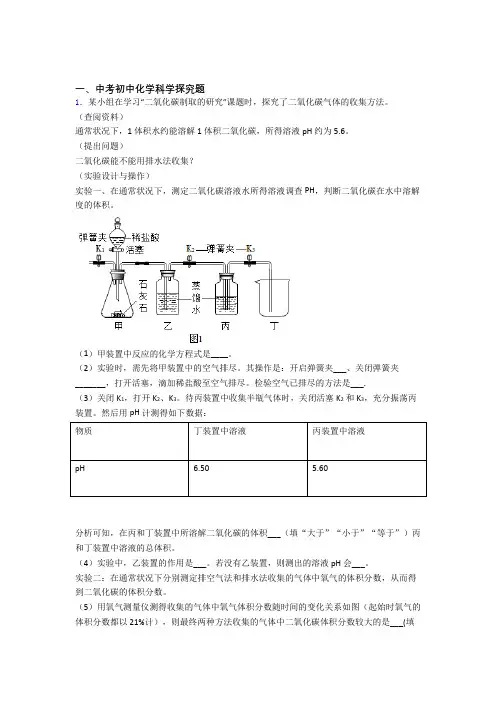 2020-2021备战中考化学探究题综合题汇编附答案