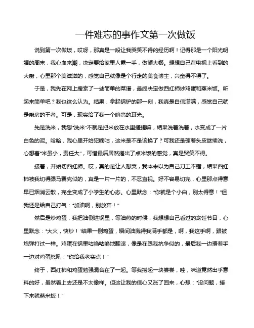 一件难忘的事作文第一次做饭