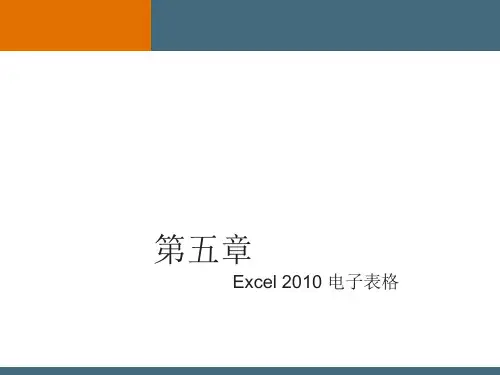 第5章Excel2010电子表格