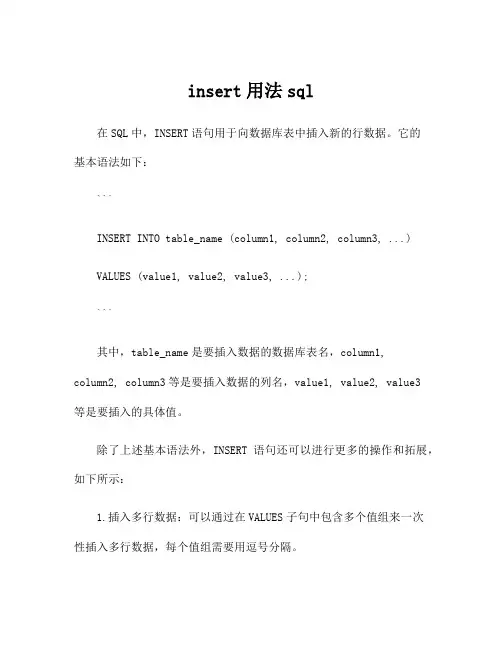 insert用法sql