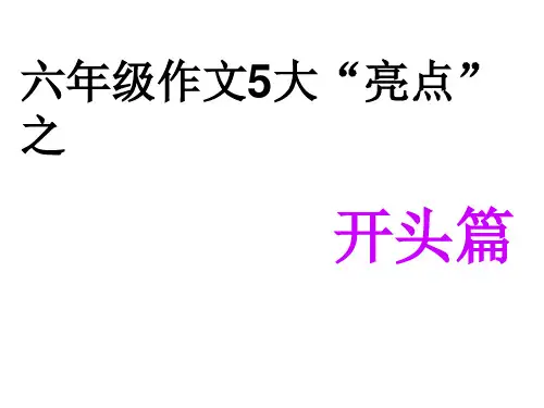 六年级下册小升作文指导：五大亮点之开头篇 全国通用 实用PPT