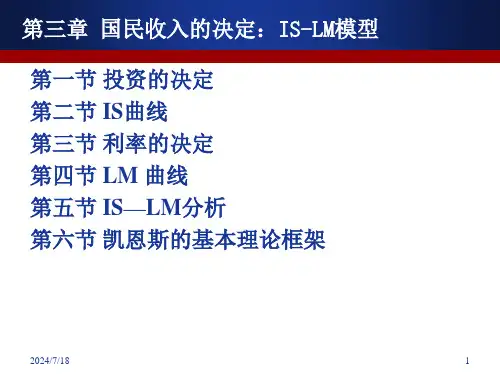 国民收入的决定ISLM模型powerpoint54页