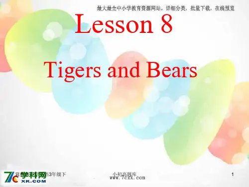 冀教版英语三起点三年级下册lesson8TigersandBearsppt课件4