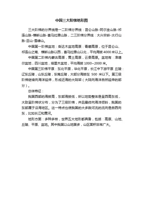 中国三大阶梯地形图