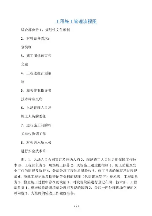 工程施工管理流程图(整理)
