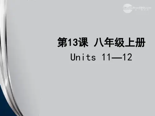 聚焦新中考英语大一轮复习讲义 第13课 八年级上册 Units 11-12课件
