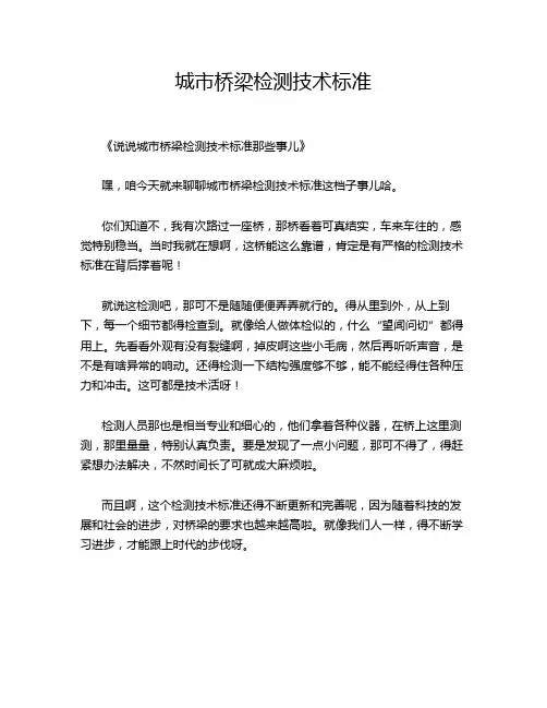 城市桥梁检测技术标准