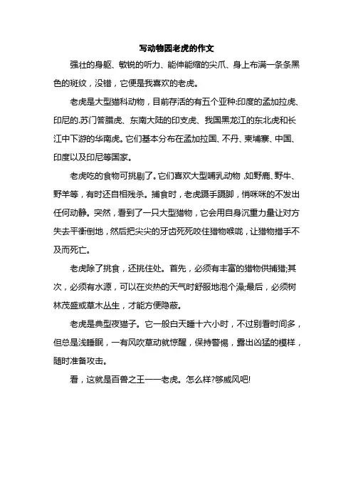 写动物园老虎的作文