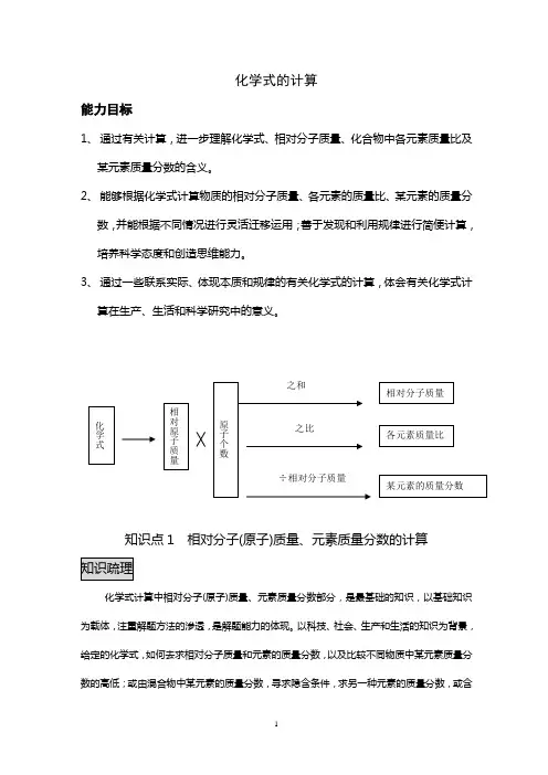 计算专题一 化学式的计算