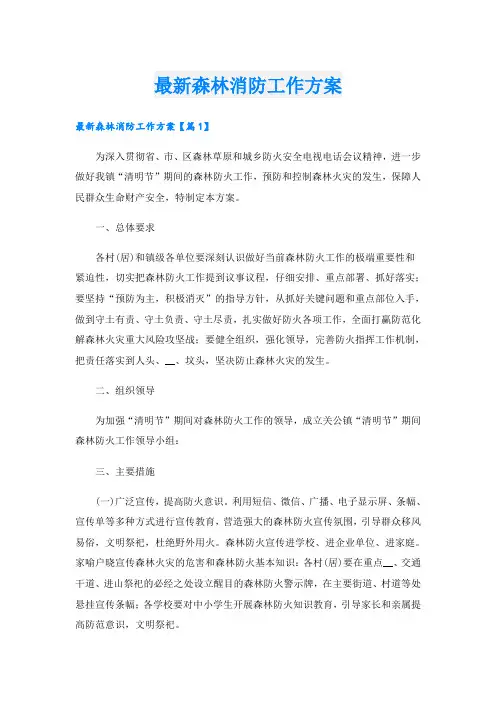 最新森林消防工作方案