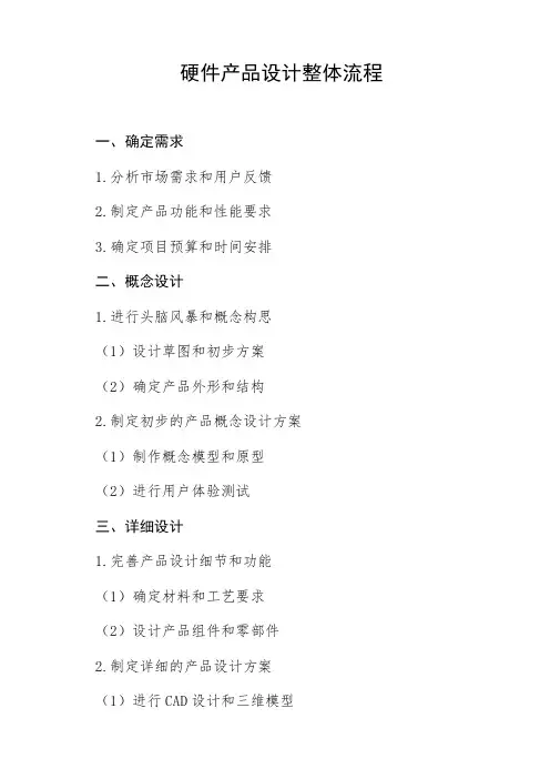 硬件产品设计整体流程