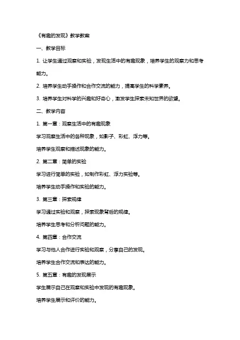 《有趣的发现》教学教案