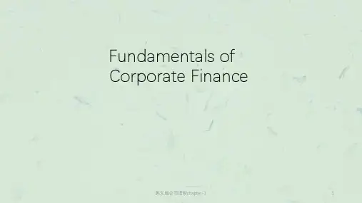 英文版公司理财chapter-1课件