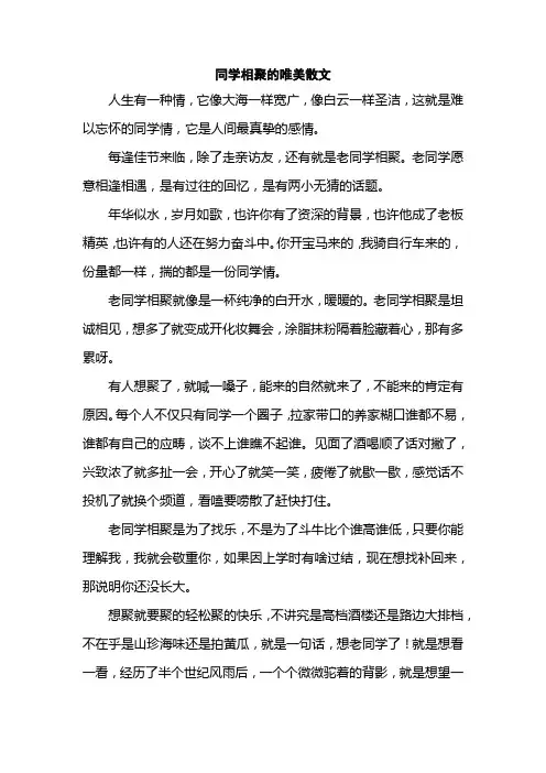 同学相聚的唯美散文