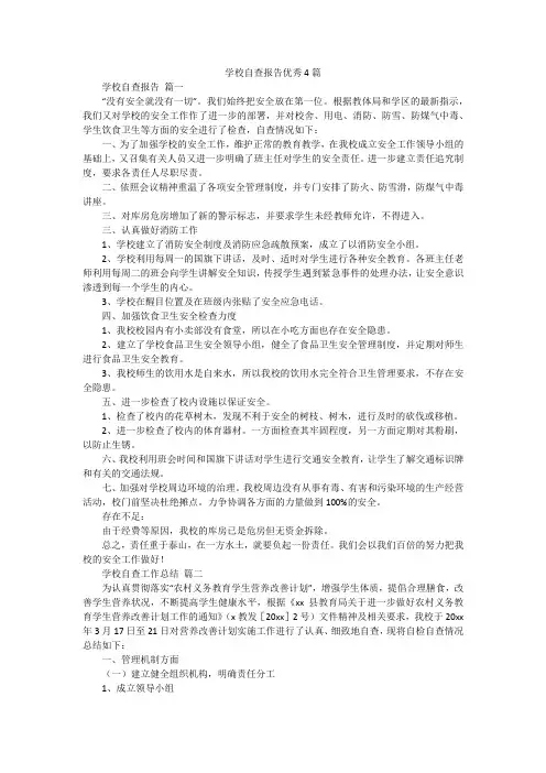 学校自查报告优秀4篇