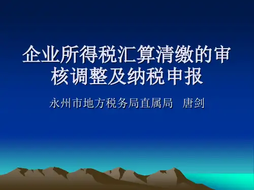 企业所得税汇算清缴的审核调整及纳税申报