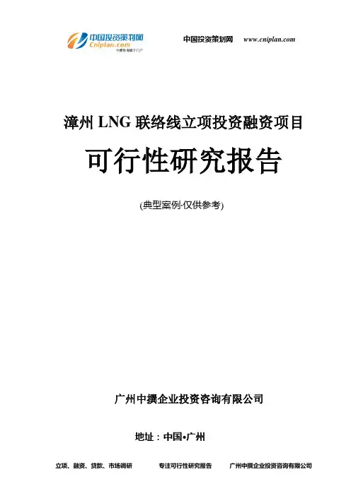 漳州LNG联络线融资投资立项项目可行性研究报告(中撰咨询)