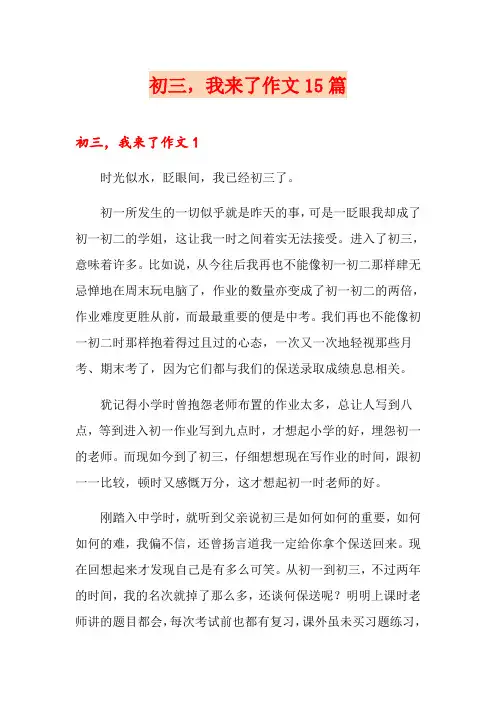 初三,我来了作文15篇