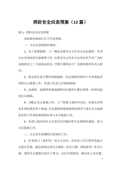 消防安全应急预案(12篇)