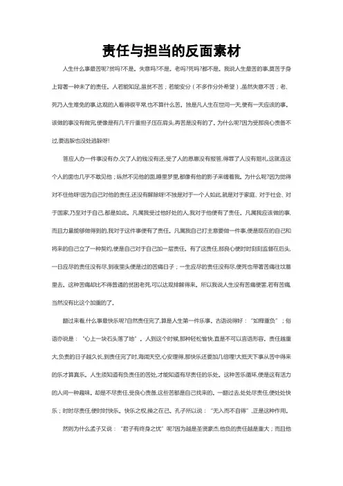 责任与担当的反面素材