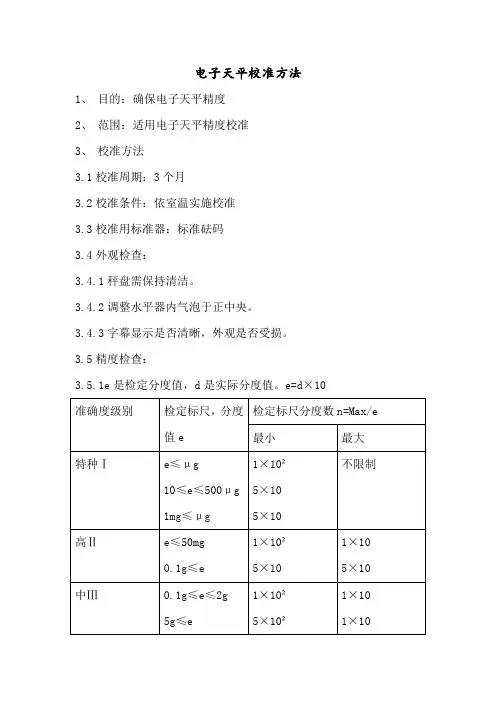电子天平校准方法