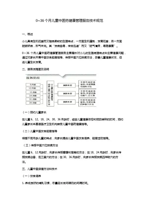 0-36月儿童中医药健康管理服务技术操作规范