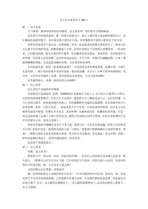 关于这儿真美作文350字优秀作文